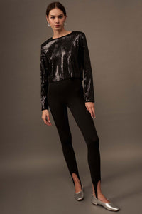 Putting on the Glitz Long-Sleeve Sequin Top - ShopPromesa