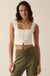 Lifted Fit Zip-Front Cropped Square-Neck Tank Top - ShopPromesa