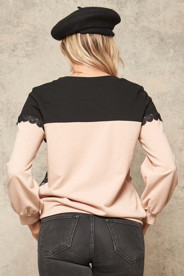 Everything Nice Lace-Trimmed Sweatshirt - ShopPromesa