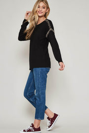 Stitch in Time Embroidered Brushed Knit Top - ShopPromesa