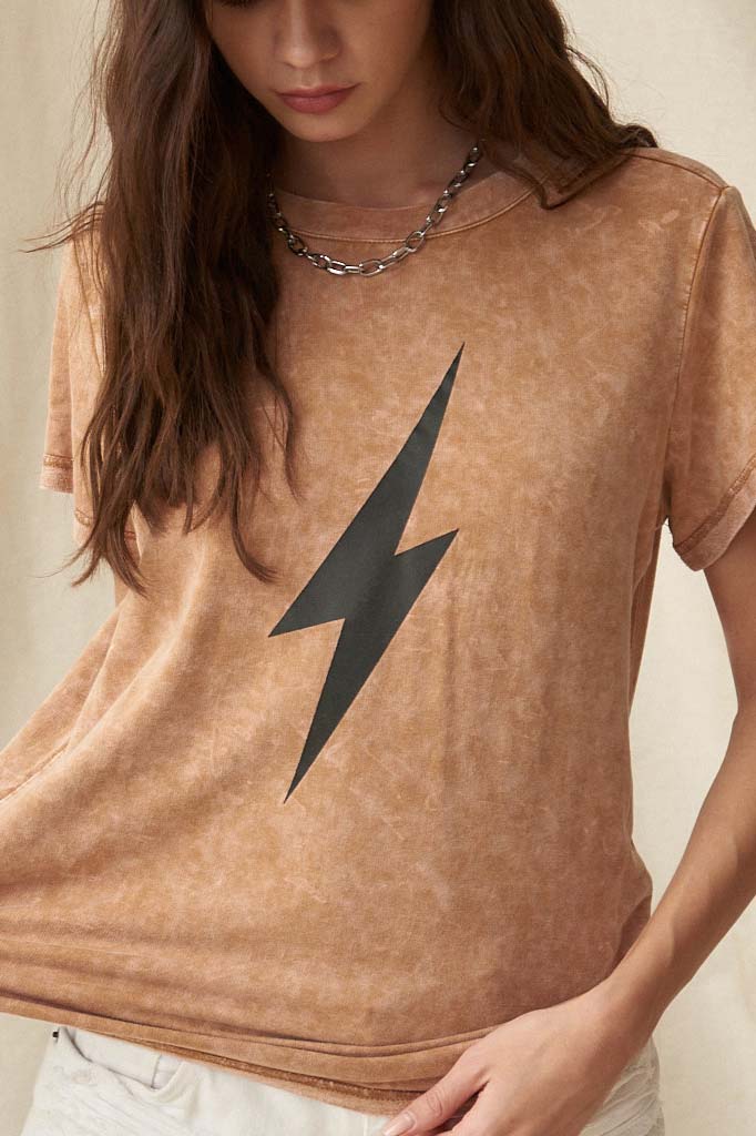 Flashpoint Vintage-Washed Thunderbolt Graphic Tee - ShopPromesa