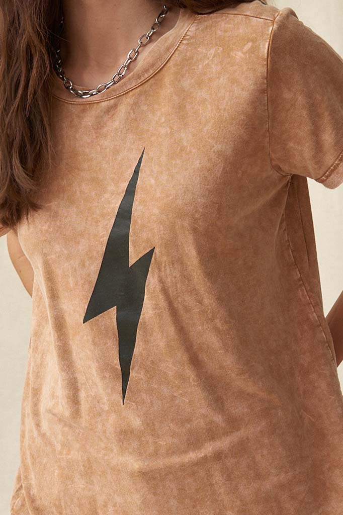 Flashpoint Vintage-Washed Thunderbolt Graphic Tee - ShopPromesa