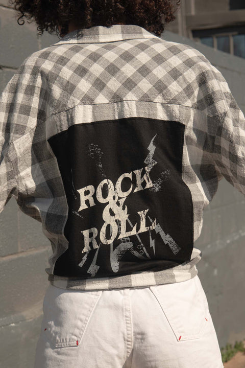 Rock & Roll Graphic-Back Plaid Shirt - ShopPromesa