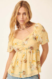 Soft Daydream Floral Swiss Dot Babydoll Top - ShopPromesa