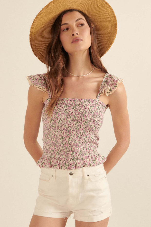 Valley Breeze Smocked Floral Cami Top - ShopPromesa
