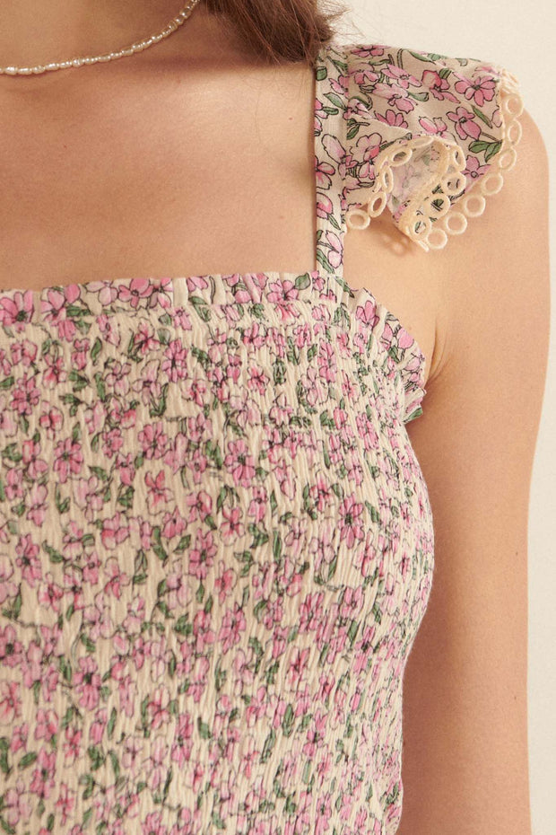 Valley Breeze Smocked Floral Cami Top - ShopPromesa