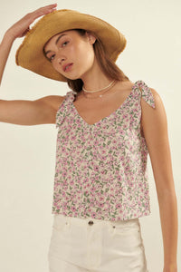 Happy Valley Floral Tie-Strap Cami Top - ShopPromesa