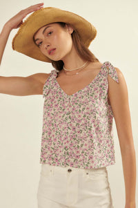 Happy Valley Floral Tie-Strap Cami Top - ShopPromesa