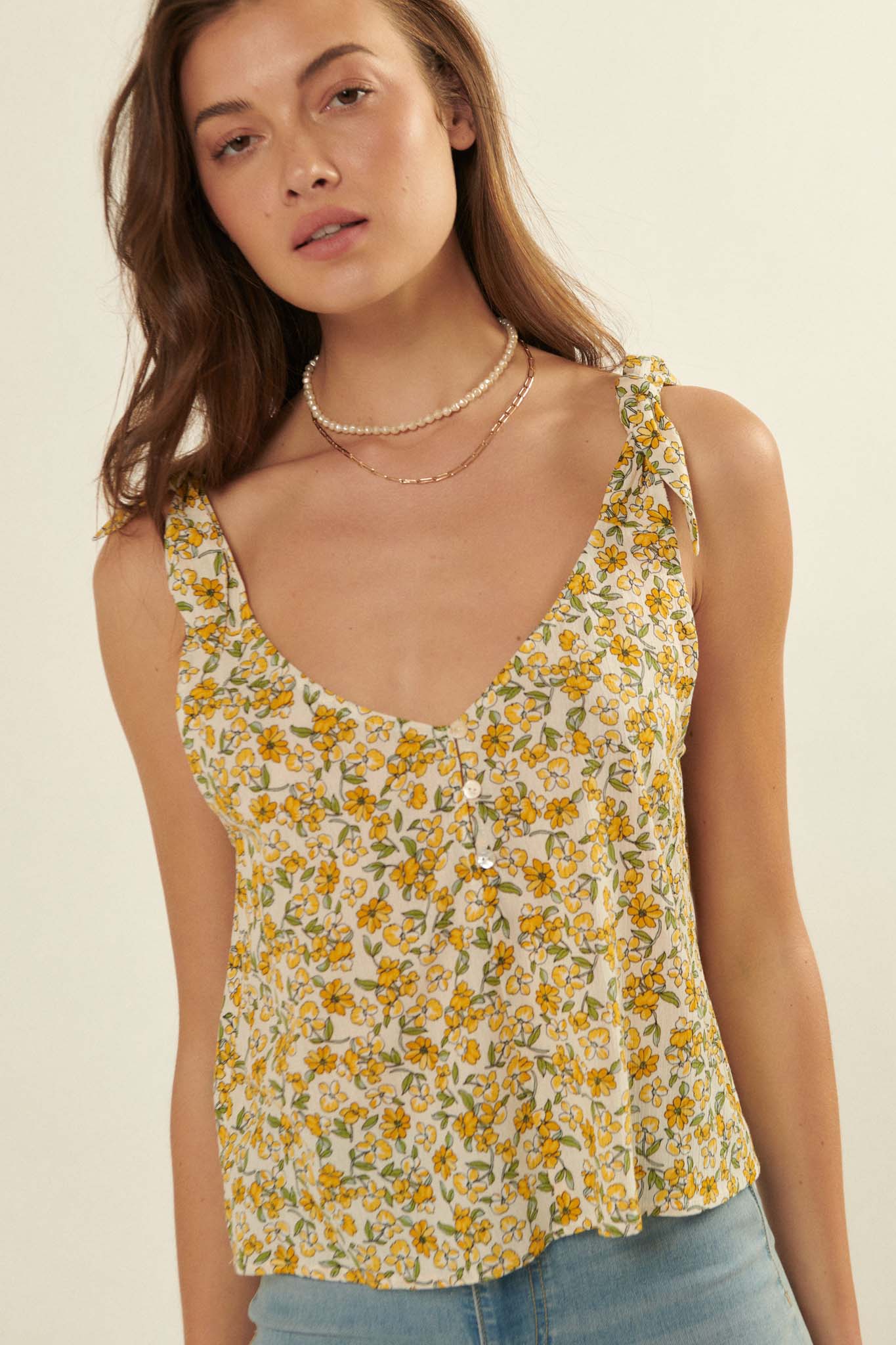 Happy Valley Floral Tie-Strap Cami Top - ShopPromesa