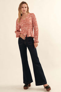 Effortless Elegance Floral Button-Front Top - ShopPromesa