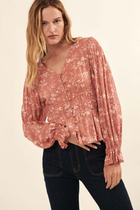 Effortless Elegance Floral Button-Front Top - ShopPromesa