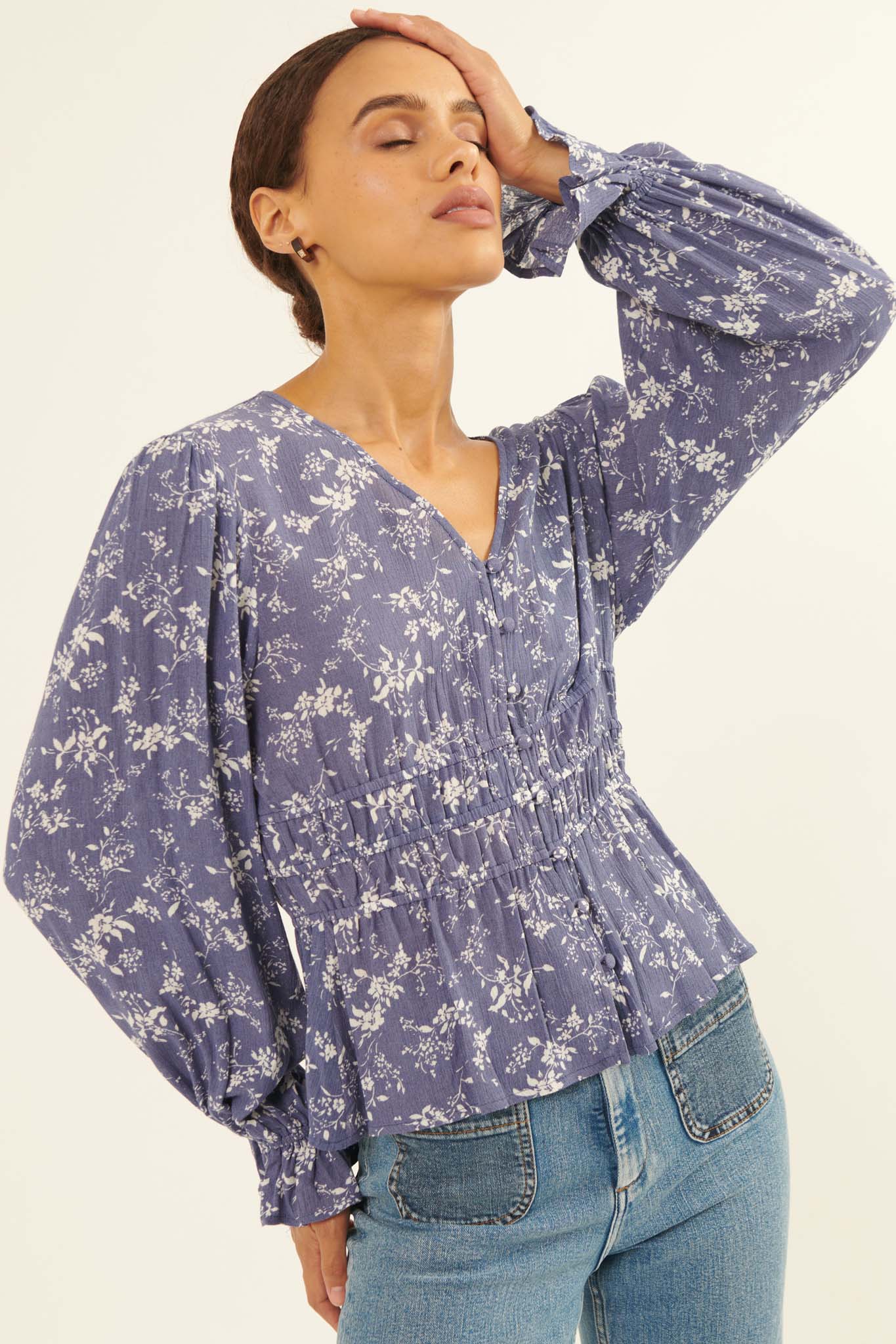 Effortless Elegance Floral Button-Front Top - ShopPromesa