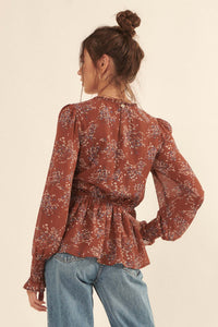 Budding Joy Smocked Floral Peasant Top - ShopPromesa