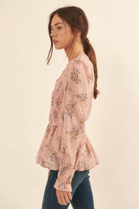 Budding Joy Smocked Floral Peasant Top - ShopPromesa