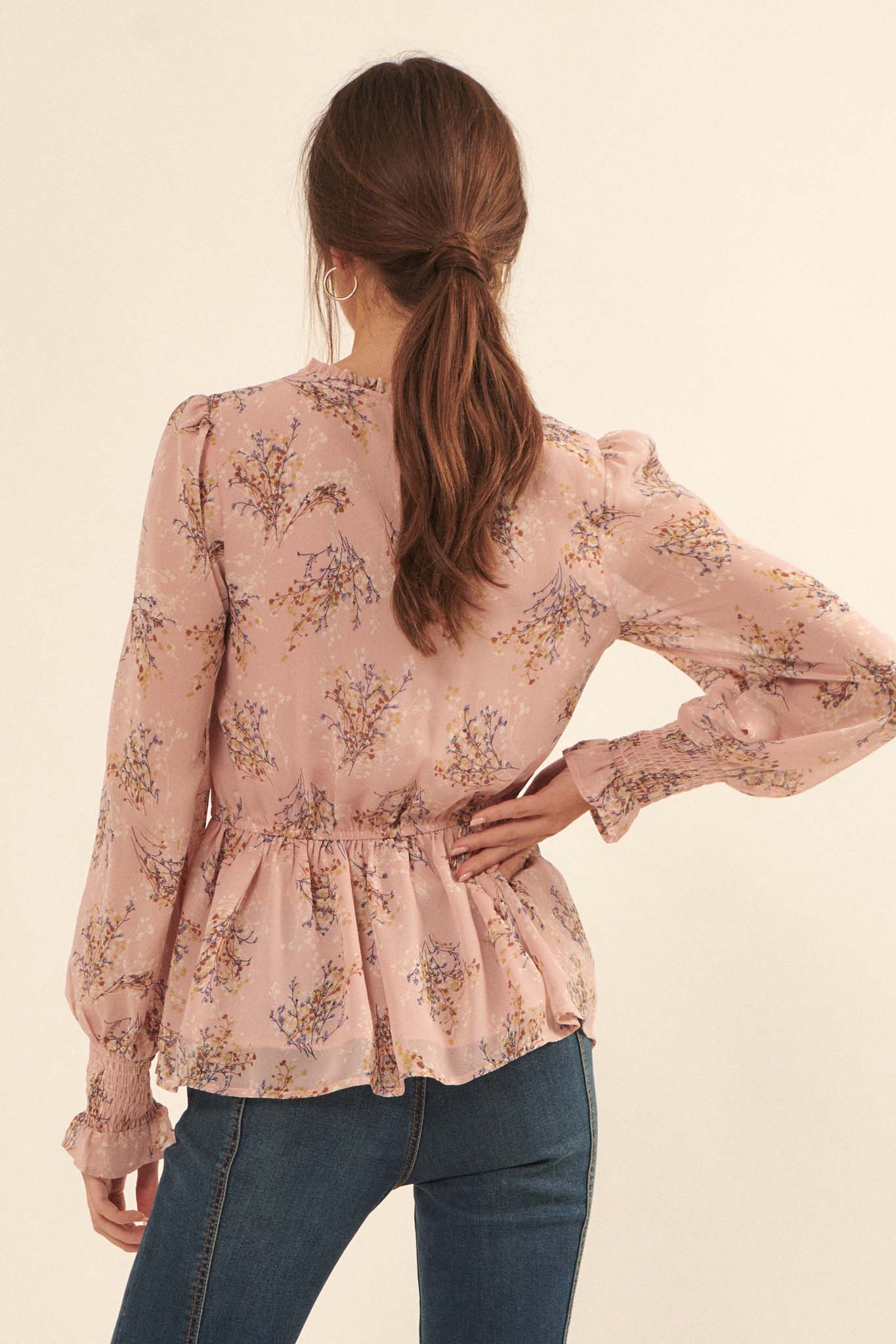 Budding Joy Smocked Floral Peasant Top - ShopPromesa