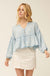 Perfect Skies Acid-Wash Denim Babydoll Top - ShopPromesa