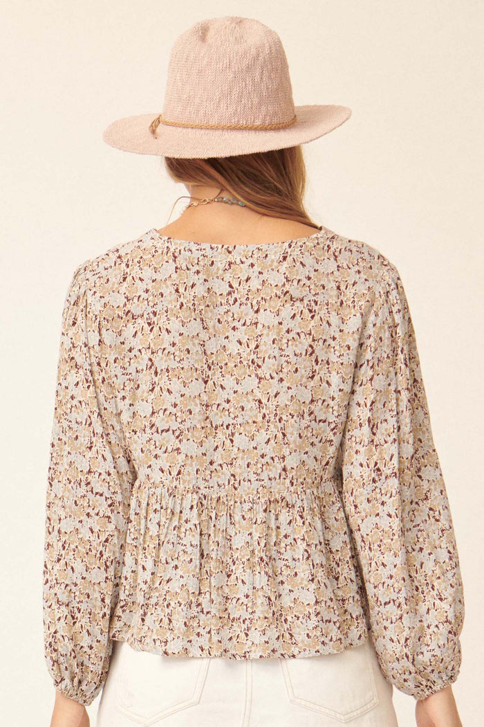 Blooming Season Floral Babydoll Peasant Top - ShopPromesa