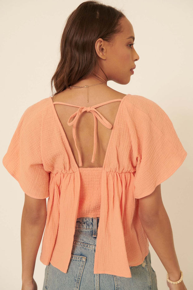 Gentle Touch Crinkle Cotton Peasant Top - ShopPromesa