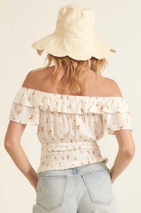 Charm and Grace Off-Shoulder Floral Peasant Top - ShopPromesa