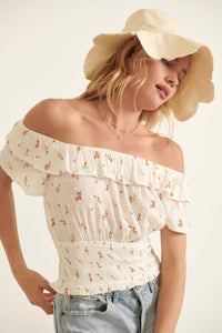 Charm and Grace Off-Shoulder Floral Peasant Top - ShopPromesa