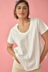 Easy Fit Vintage-Wash Slub Cotton Exposed-Seam Tee - ShopPromesa