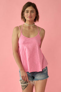 Easy Fit Vintage-Wash Slub Cotton Strappy Tank Top - ShopPromesa