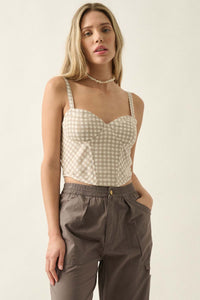 Sweetly Sultry Gingham Bustier Corset Top - ShopPromesa