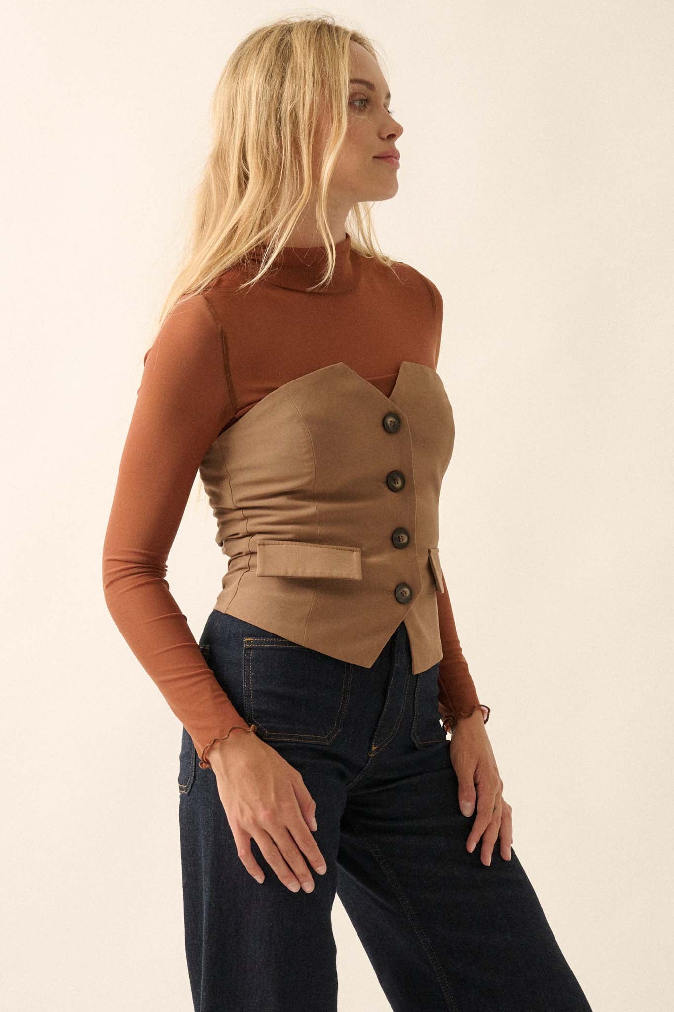 Tailor Made Strapless Bustier Blazer Top - ShopPromesa