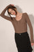 Ribbed Knit Long-Sleeve Scoop Neck Henley Top - ShopPromesa