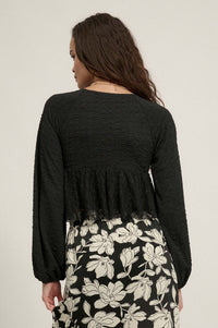 Dream Dolly Lace Ruffle Textured Peasant Top - ShopPromesa