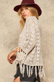Macrame Dreams Fringed Crochet Sweater - ShopPromesa