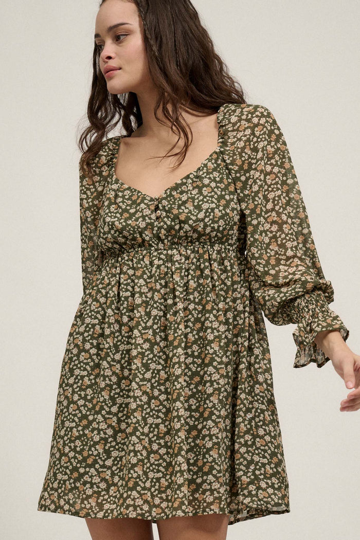 Room to Bloom Floral Babydoll Peasant Dress - ShopPromesa