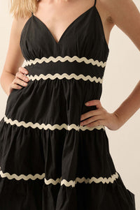 Absolute Bliss Rickrack-Trim Tiered Mini Sundress - ShopPromesa