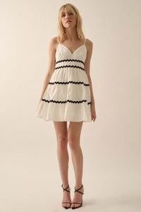 Absolute Bliss Rickrack-Trim Tiered Mini Sundress - ShopPromesa