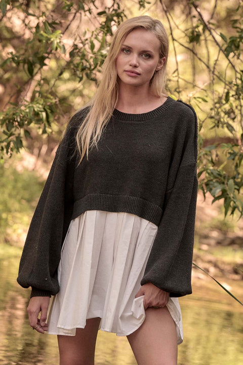 Day and Age Layered-Look Sweater Mini Dress | ShopPromesa