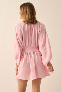 Dawn of Love Crinkle Cotton Kimono Mini Dress - ShopPromesa