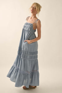 Down in the Valley Tiered Lace-Trim Maxi Dress - ShopPromesa