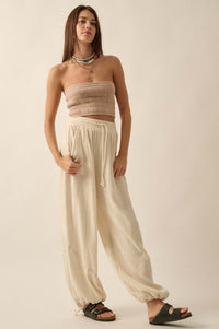 Jump In Crinkle Cotton Drawstring Parachute Pants - ShopPromesa