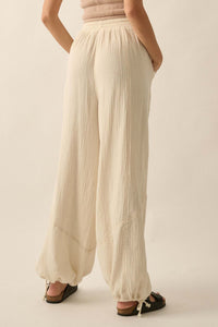 Jump In Crinkle Cotton Drawstring Parachute Pants - ShopPromesa