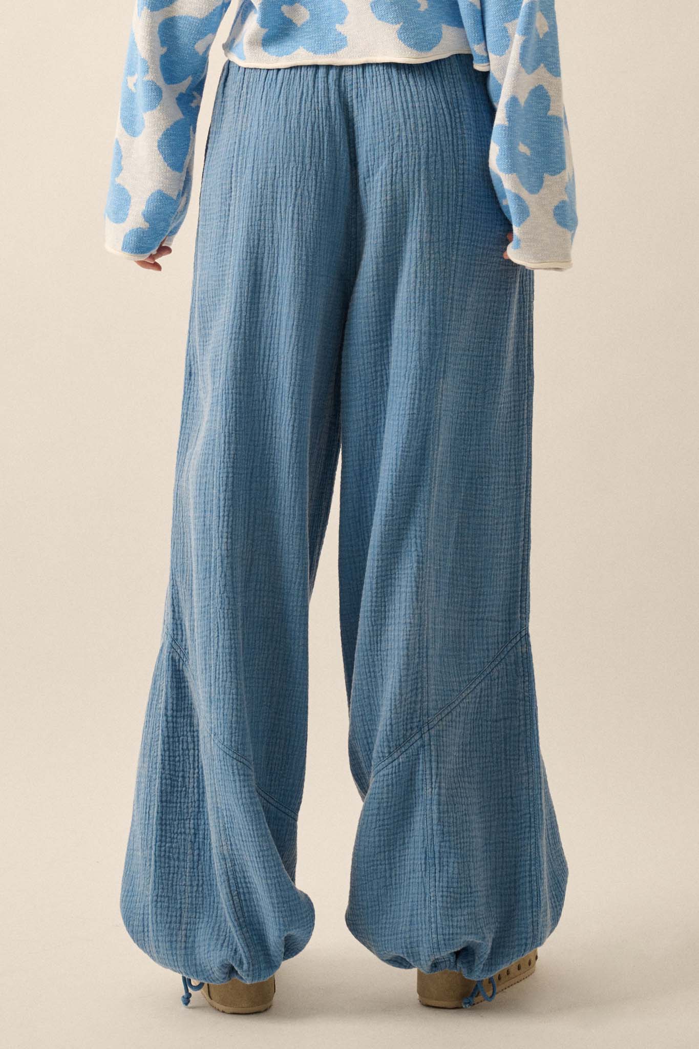 Jump In Crinkle Cotton Drawstring Parachute Pants - ShopPromesa