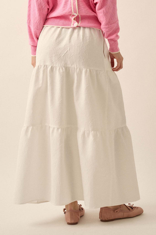 Mellow Out Textured Tiered Ruffle Maxi Skirt - ShopPromesa