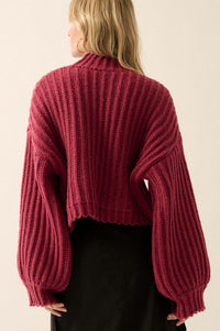 Cozy in Love Chunky Ribbed Knit Mock Neck Sweater - ShopPromesa