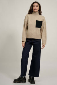 One More Time Mock Neck Pocket Sweater - ShopPromesa