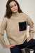 One More Time Mock Neck Pocket Sweater - ShopPromesa