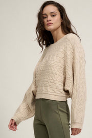Keep It Together Cable Knit Dolman Sweater - ShopPromesa