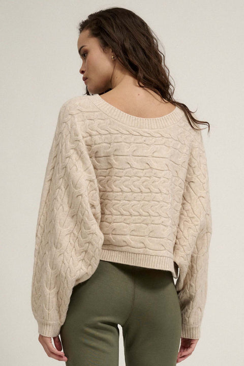 Keep It Together Cable Knit Dolman Sweater - ShopPromesa