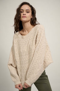 Keep It Together Cable Knit Dolman Sweater - ShopPromesa