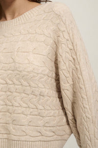 Keep It Together Cable Knit Dolman Sweater - ShopPromesa