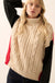 Me Time Colorblock Cable Knit Turtleneck Sweater - ShopPromesa