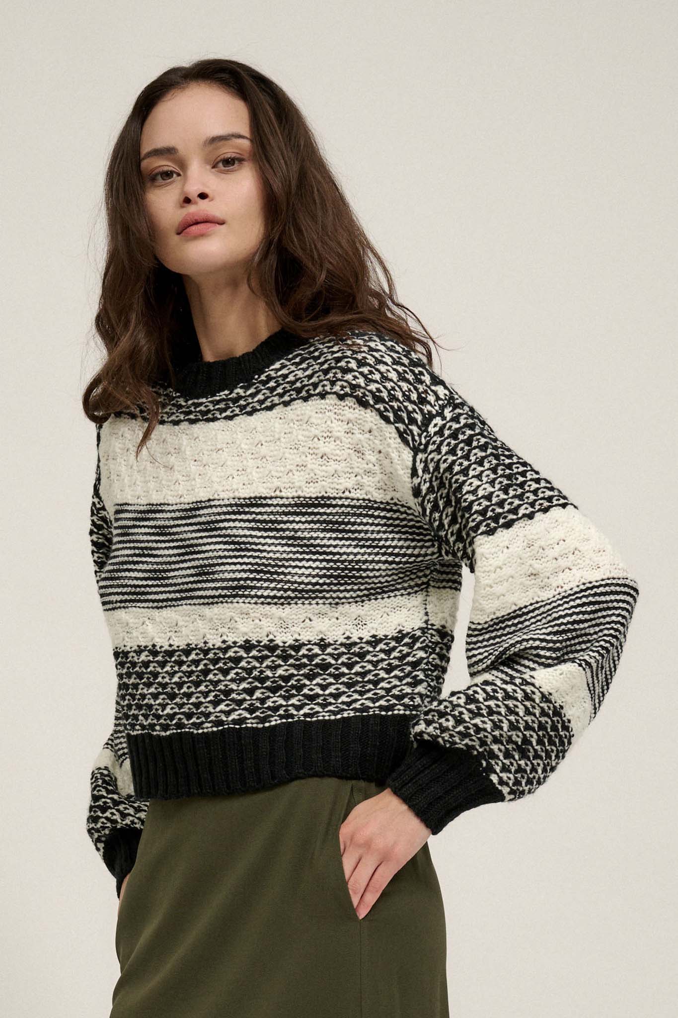 Mixed Feelings Colorblock Multi-Knit Sweater - ShopPromesa